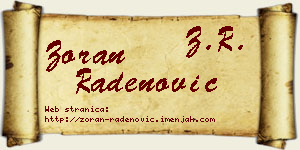 Zoran Radenović vizit kartica